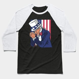 UNCLE SAM PRAYING Baseball T-Shirt